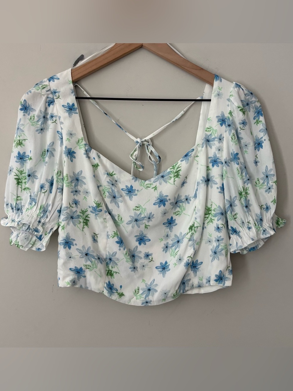 Sophie Rue Crop Top with Blue Floral Print